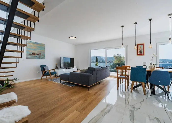 My Dalmatia - Luxury Tala With Amazing Sea View, Private Heated Pool And Sauna Pašman